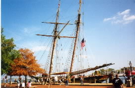 [photo, Pride of Baltimore II, docked in Annapolis harbor, Annapolis, Maryland]