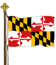 [color line drawing, Maryland State flag]