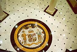[photo, State Seal, Miller Senate Office Building, Annapolis, Maryland]